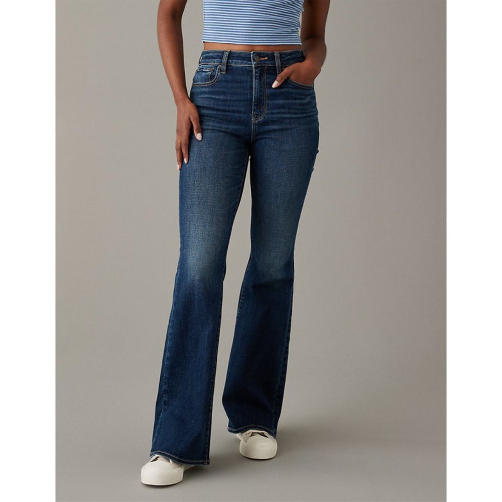 AE Low Rise Kick Bootcut Jean Dark Vintage